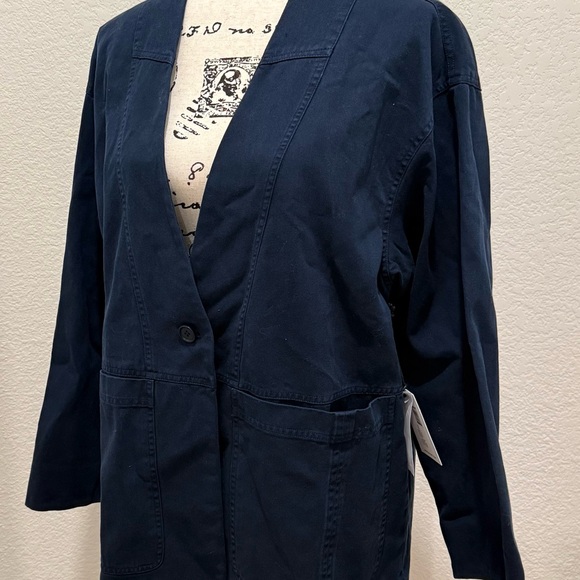 New With Tags Apiece Apart Navy Cotton Blazer Jacket - Picture 2 of 12